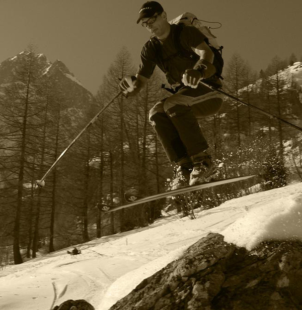 Telemarker: Peter Hutzler <br> Foto: Archiv Hutzler<br> Location: Chamonix, France <br> Date: March 2004